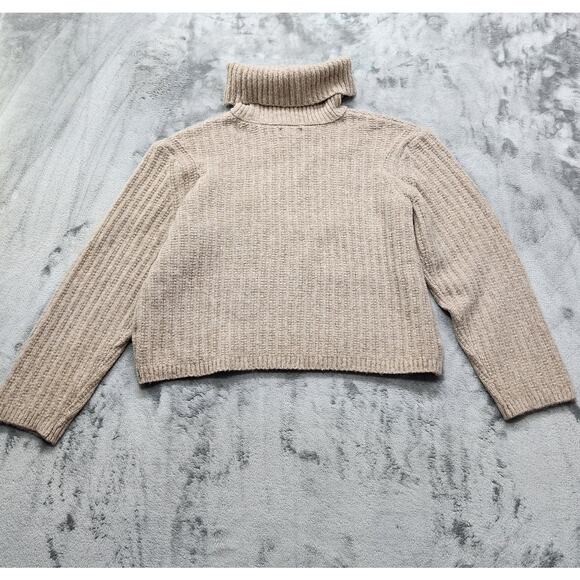 NEW Universal Thread Sweater Womens L Tan Turtleneck Cashmere-Like Pullover Boxy - Picture 2 of 10